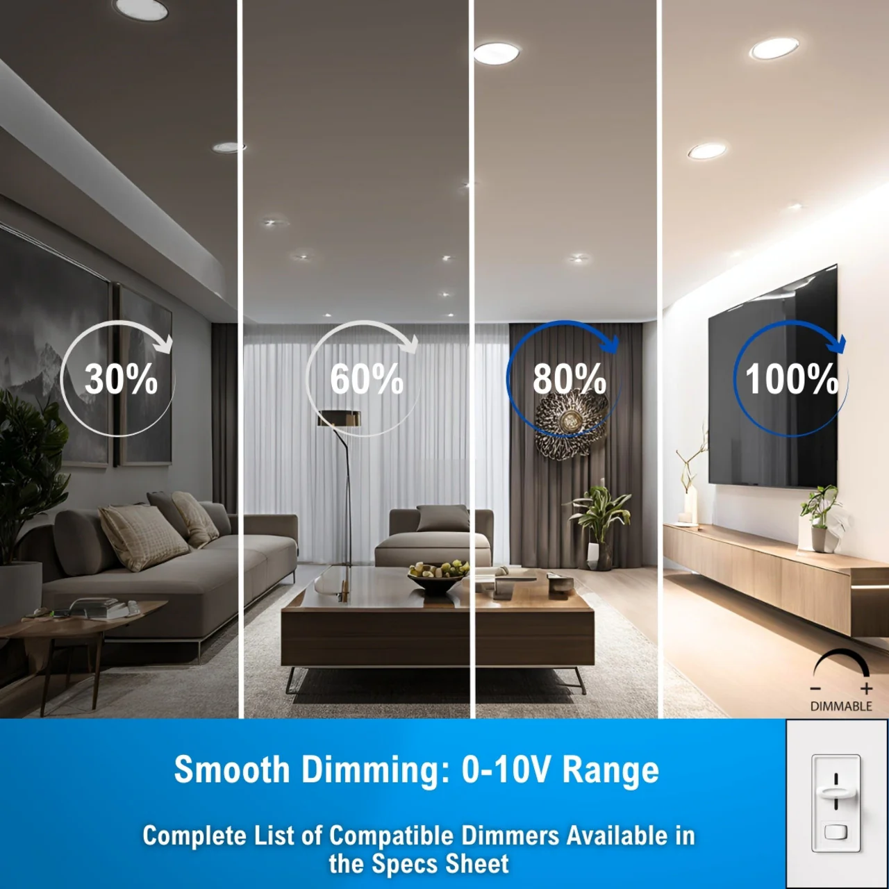 4in. LED Recessed Down Light - Wattage Adjustable up to 15W - Color Tunable 27K/30K/35K/40K/50K - LumeGen - Image 9
