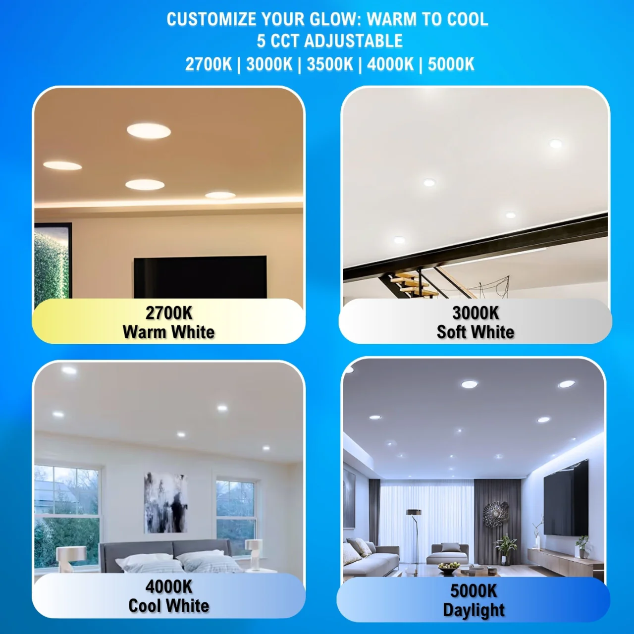 4in. LED Ultra-Slim Recessed Down Light - 9W - Color Tunable 27K/30K/35K/40K/50K - LumeGen - Image 9